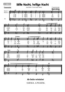 Vocal version: Für Frauenchor, Op.173 F by Franz Xaver Gruber