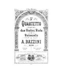 Streichquartett No.5 in c-Moll, Op.80: Stimmen by Antonio Bazzini