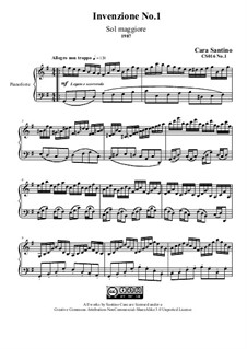 Inventions for piano, CS016: Invention No.1 by Santino Cara