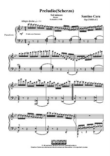 Prelude (scherzo) in G minor for piano, CS018 No.2: Präludium (scherzo) in G minor for piano by Santino Cara