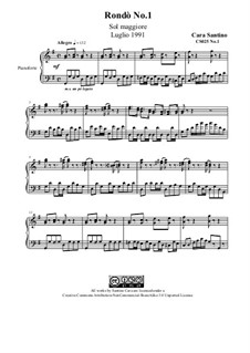 Rondò No.1 in G major for piano, CS025 No.1: Rondò No.1 in G major for piano by Santino Cara