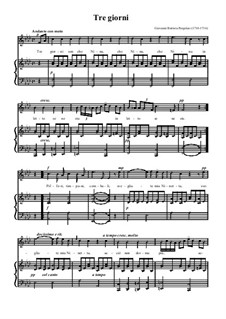 Tre giorni son che Nina: Für Stimme und Klavier by Giovanni Battista Pergolesi