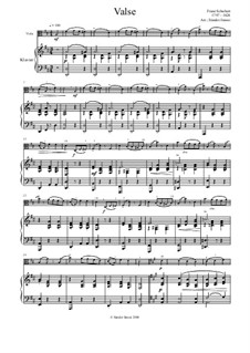 Vierunddreissig sentimentaler Walzer, D.779 Op.50: Walzer Nr.12, für Bratsche und Klavier by Franz Schubert