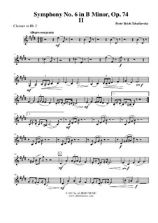 Teil II: Klarinette in B 2 (transponierte Stimme) by Pjotr Tschaikowski