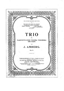 Trio für Klarinette (oder Violine), Cello und Klavier in Es-Dur, Op.11: Vollpartitur, Stimmen by Johan Amberg