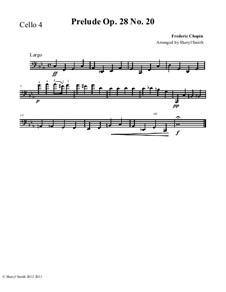 Nr.20 in c-Moll: For intermediate cello quartet (four cellos) by Frédéric Chopin