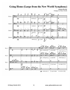 Teil II (Largo): Version for cello quartet (four cellos) by Antonín Dvořák
