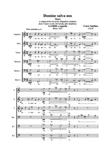 Domine salva nos. SATBBB a cappella, CS175: Domine salva nos. SATBBB a cappella by Santino Cara