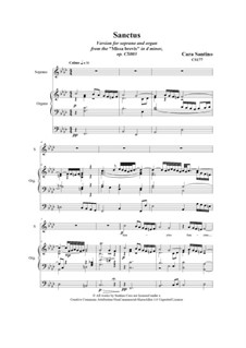 21 Opera Arias and Sacred Arias for Soprano: Sanctus. Soprano and organ, CS177 by Santino Cara