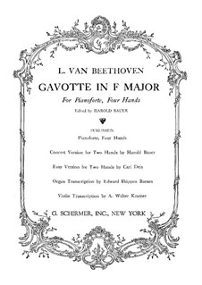 Gavotte in F-Dur: Für Klavier by Ludwig van Beethoven