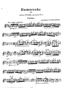 Nr.7 in Ges-Dur: Für Violine und Klavier – Violinstimme by Antonín Dvořák