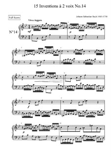 Nr.14 in B-dur, BWV 785: Für Tasteninstrumente by Johann Sebastian Bach