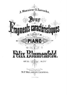 Zwei charakteristische Fragment, Op.33: Für Klavier by Felix Blumenfeld