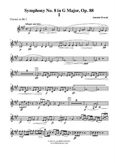 Teil I: Klarinette in B 2 (transponierte Stimme) by Antonín Dvořák
