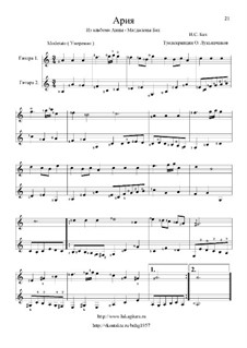 No.20a Aria: Für zwei Gitarren by Johann Sebastian Bach