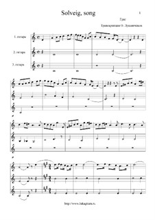 Suite Nr.2. Solvejgs Lied: For three guitars by Edvard Grieg