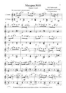 Nr.10 Mazurka: Für zwei Gitarren by Pjotr Tschaikowski