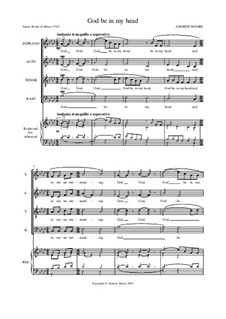 God be in my head for SATB: God be in my head for SATB by Andrew Moore