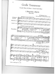 Grosse Totenmesse (oder Requiem), H.75 Op.5: No.1 Requiem et Kyrie, for choir and piano by Hector Berlioz