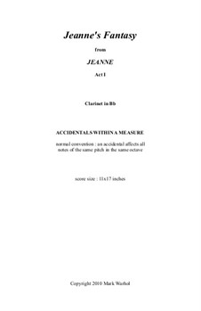 Jeanne: Jeanne's Fantasy – сlarinet part by Mark Warhol