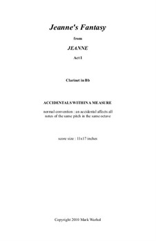 Jeanne: Jeanne's Fantasy – сlarinet part by Mark Warhol