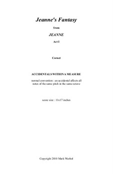 Jeanne: Jeanne's Fantasy – cornet part by Mark Warhol