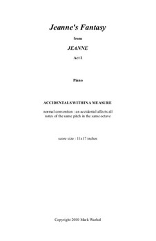 Jeanne: Jeanne's Fantasy – piano part by Mark Warhol