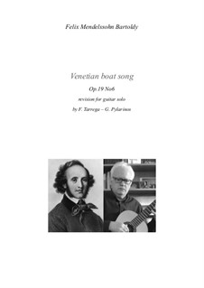 Lieder ohne Worte, Op.19b: Nr.6 Venezianisches Gondellied, für Gitarre by Felix Mendelssohn-Bartholdy