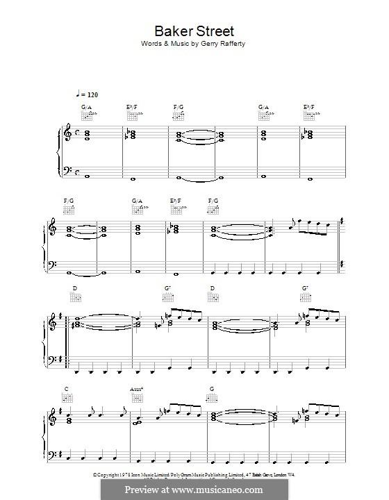 Baker Street: Für Stimme und Klavier (oder Gitarre) by Gerry Rafferty