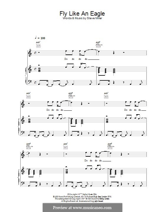 Fly Like an Eagle (Steve Miller Band): Für Stimme und Klavier (oder Gitarre) by Steve Miller
