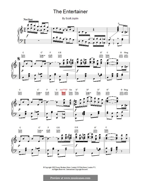 The Entertainer: Für Stimme und Klavier (oder Gitarre) by Scott Joplin