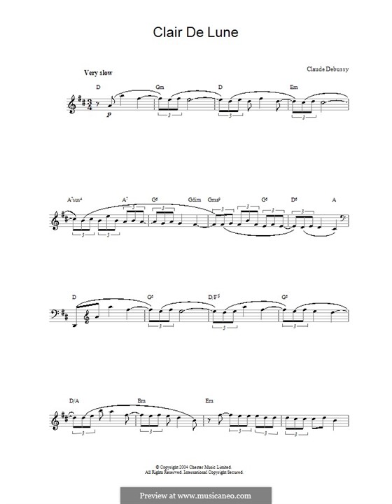 No.3 Clair de lune: Melodische Linie by Claude Debussy