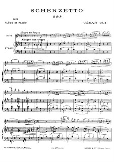 Scherzetto für Flöte und Klavier: Partitur by César Cui