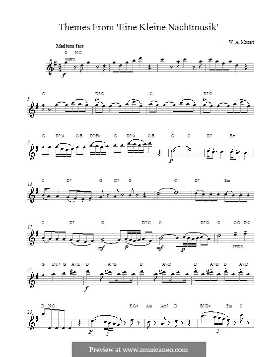 Allegro: Melodie und Akkorde by Wolfgang Amadeus Mozart