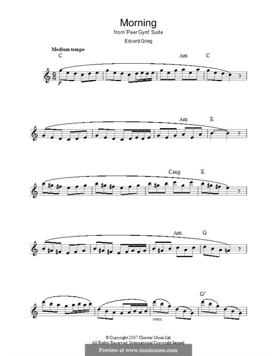Suite Nr.1. Morgenstimmung, Op.46 No.1: Melodische Linie by Edvard Grieg