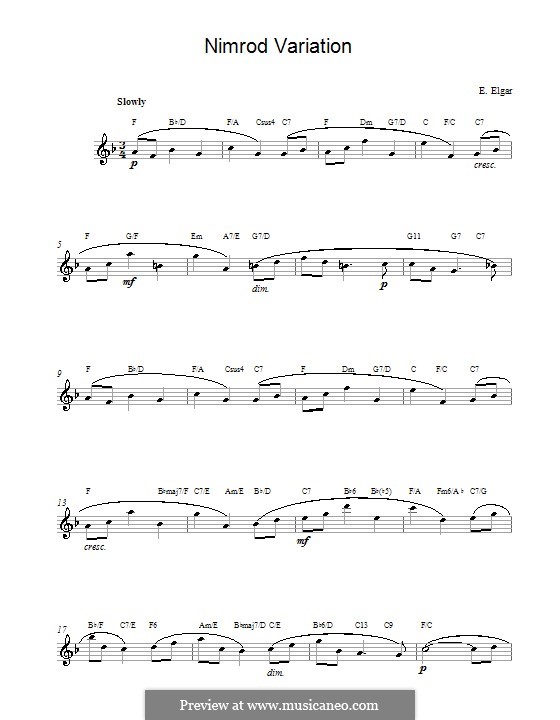 Variation Nr.9 'Nimrod': Melodische linie by Edward Elgar