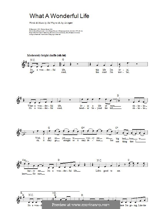 What a Wonderful Life (Elvis Presley): Melodie, Text und Akkorde by Jerry Livingston, Sid Wayne