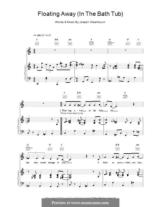 Floating Away (Toploader): Für Stimme und Klavier (oder Gitarre) by Joseph Washbourn