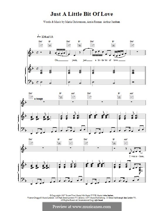 Just a Little Bit of Love: Für Stimme und Klavier (oder Gitarre) by Celine Dion