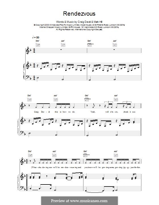 Rendezvous: Für Stimme und Klavier (oder Gitarre) by Craig David