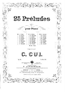 Fünfundzwanzig Präludien, Op.64: Vollsammlung by César Cui