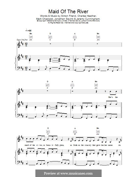 Maid of the River (The Levellers): Für Stimme und Klavier (oder Gitarre) by Charles Heather, Jeremy Cunningham, Jonathan Sevink, Mark Chadwick, Simon Friend