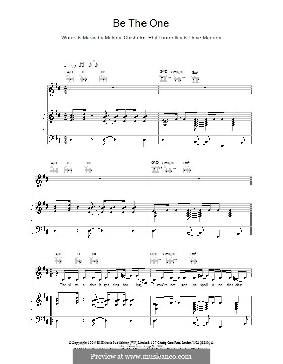 Be the One: Für Stimme und Klavier (oder Gitarre) by Melanie C