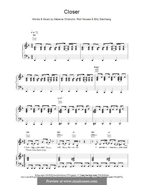Closer: Für Stimme und Klavier (oder Gitarre) by Melanie C