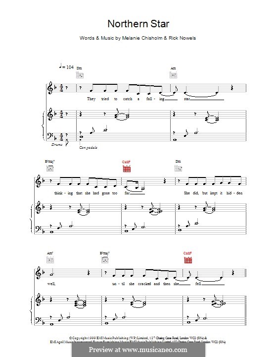 Northern Star: Für Stimme und Klavier (oder Gitarre) by Melanie C
