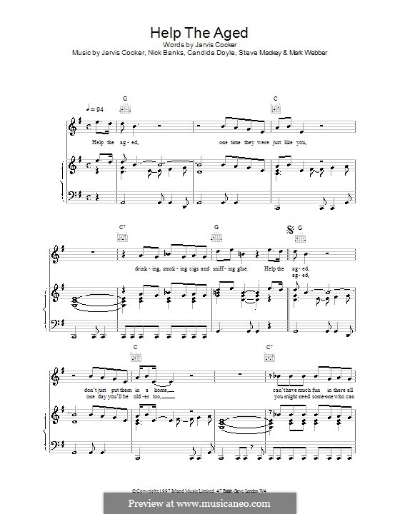 Help the Aged (Pulp): Für Stimme und Klavier (oder Gitarre) by Jarvis Cocker
