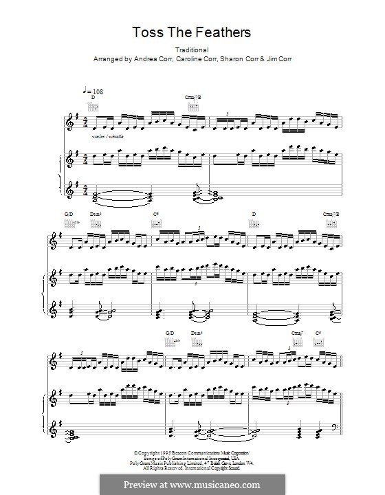 Toss the Feathers: Für Stimme und Klavier (oder Gitarre) by folklore