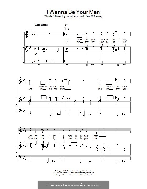 I Wanna Be Your Man (The Beatles): Für Stimme und Klavier (oder Gitarre) by John Lennon, Paul McCartney