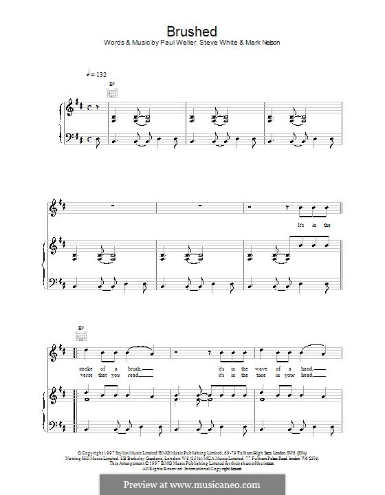 Brushed: Für Stimme und Klavier (oder Gitarre) by Mark Nelson, Paul Weller, Steve White