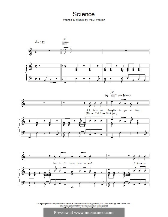 Science: Für Stimme und Klavier (oder Gitarre) by Paul Weller
